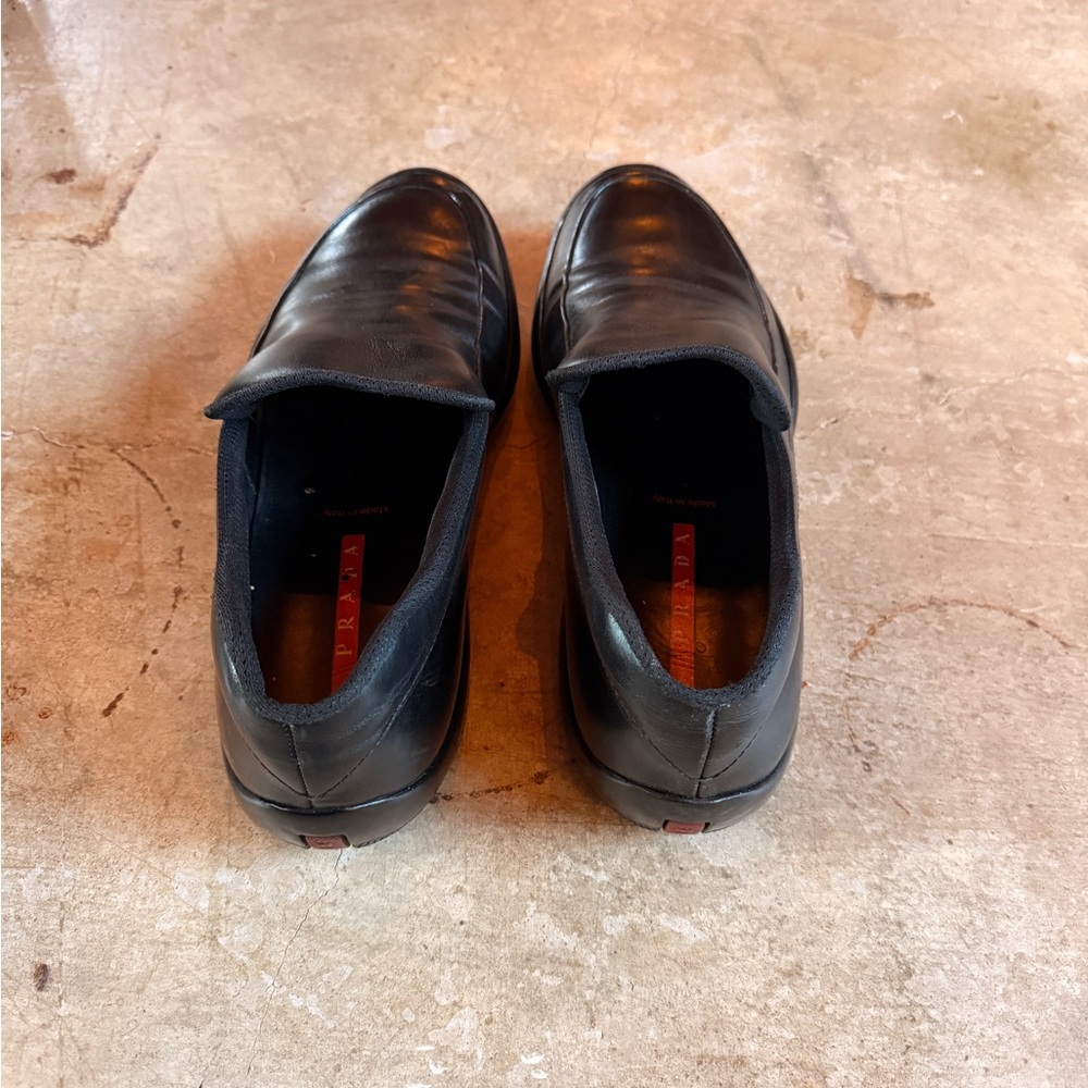 Men's Prada Black Leather Slip-On Loafers - Picture 5 of 9